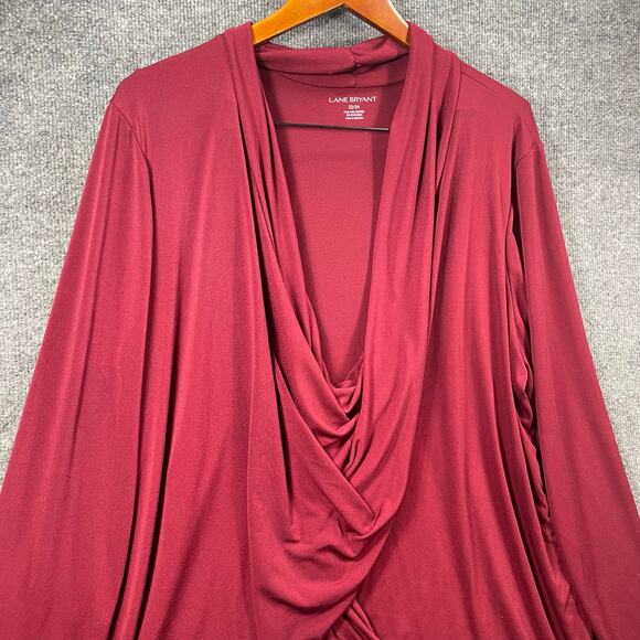 Lane Bryant Crossover Top Women's Plus 22/24 Red Dressy Flowy Formal Party - Picture 2 of 9